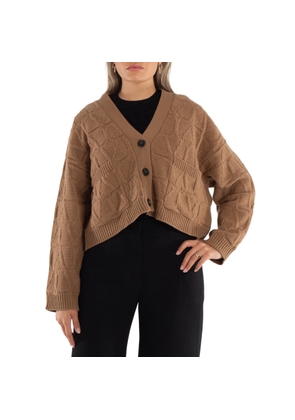 Valentino Ladies Cammello Toile Iconographe Cardigan