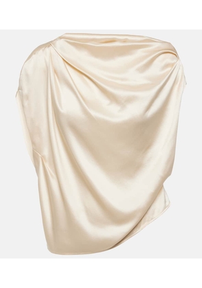 The Sei Draped silk satin top