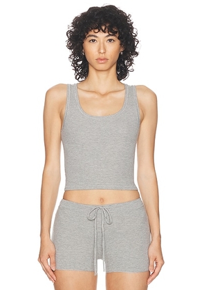 Eterne Square Neck Tank Top in Heather Grey - Grey. Size L (also in ).