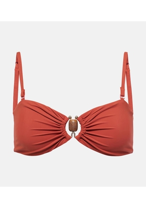 Christopher Esber Embellished ruched bikini top