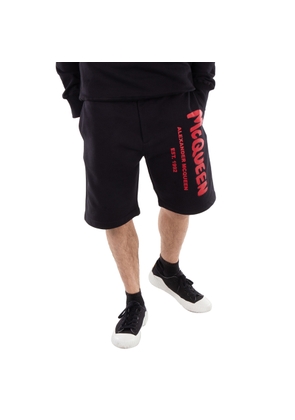 Alexander Mcqueen Mens Logo-Print Cotton Shorts