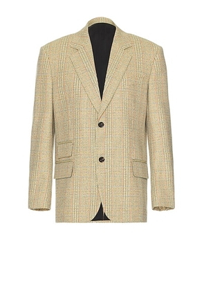 Bottega Veneta Distorted Prince Of Wales Jacket in Beige  Yellow  & Blue - Brown. Size 48 (also in ).