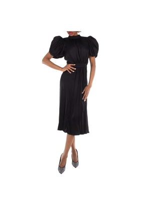 Rotate Ladies Black Puff Sleeve Midi Dress