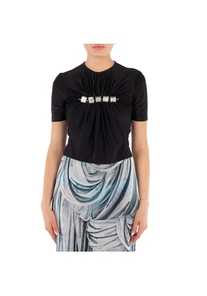 Rabanne Gem-Embellished Draped-Effect Haut Top