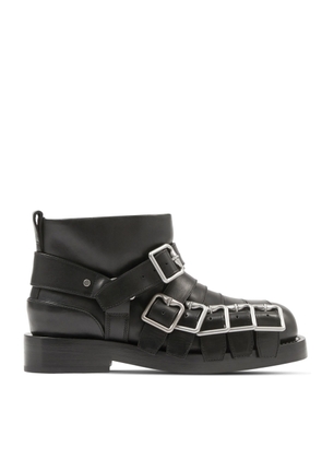 Burberry Buckled Leather Biker Boots