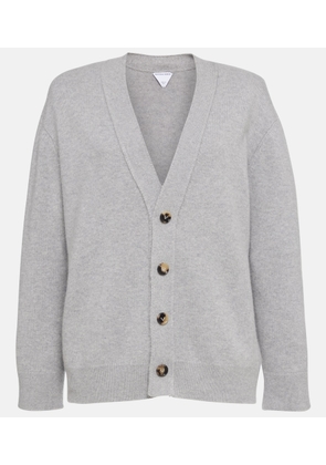 Bottega Veneta Leather-trimmed cashmere-blend cardigan