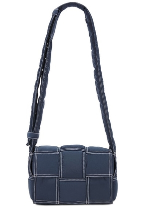 Bottega Veneta Small Padded Cassette Nylon Stitch in Deep Blue & White - Blue. Size all.