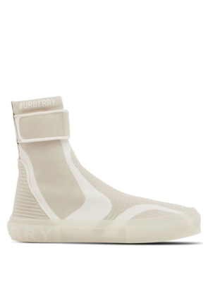 Burberry Mens Vanilla Beige Knitted Sub High-Top Sock Sneakers