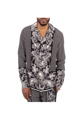 Balmain Monogram-Print Silk Shirt