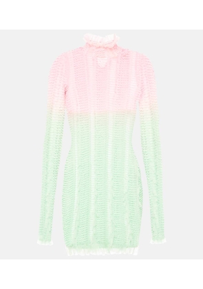 Roberta Einer Angel printed tulle-trimmed minidress