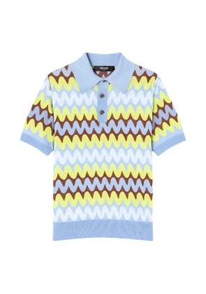 Versace Jacquard Wave Knit Polo Shirt