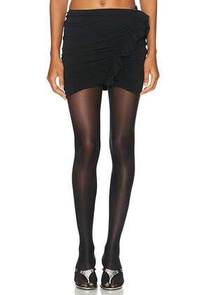 THE ATTICO Ruched Mini Skirt in Black - Black. Size 36 (also in ).