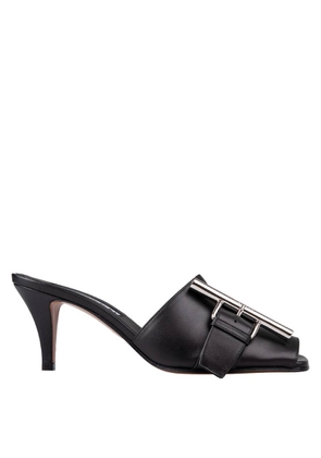 Alexander Mcqueen Ladies Black Francisco 70 mm Leather Mules