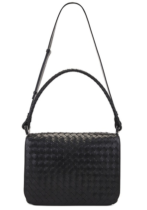Bottega Veneta Small Swing Intrecciato Avenue in Black & Vintage Silver - Black. Size all.