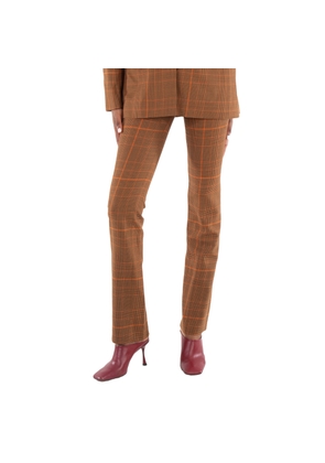 Stella McCartney Ladies Brown Prince-Of-Wales Slim-Cut Trousers