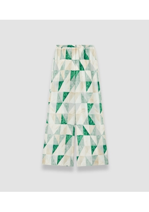 Thoresby Marble Print Silk Trousers - Regular / 34