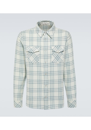 God's True Cashmere Morning Dew plaid cashmere shirt