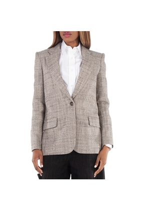 Stella McCartney Ladies Beige Single-Breasted Wide Blazer