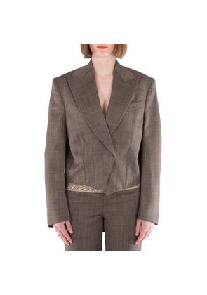 Stella McCartney Cropped Pinstripe Wool Blazer
