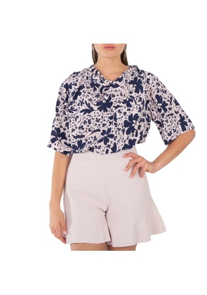 Stella McCartney Blue Silk Foral Print Blouse