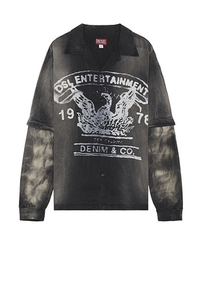 Diesel Eeklo Double Layered Shirt in Black - Black. Size 50 (also in ).