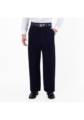 Balenciaga Mens Dark Navy Large-Fit Tailored Trousers