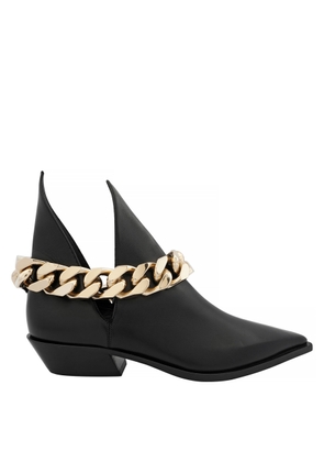 Burberry Keighley Chain Detail Leather Ankle Boots