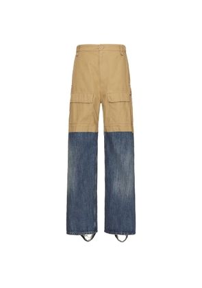 Balenciaga Mens Patched Layered-Design Cargo Pants