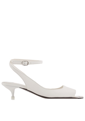 Alexander McQueen New Ivory Leather Punk Ankle Strap Sandals