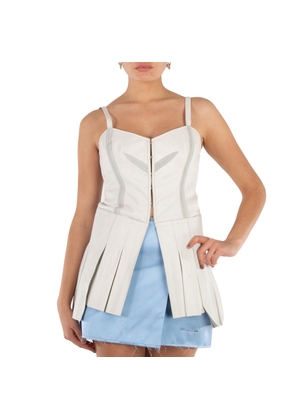 Alyx Ladies White Leather Corset Top