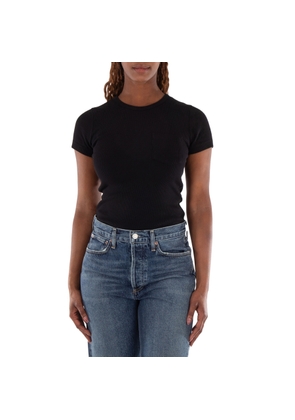 Agolde Ladies Black Arlo Rib Pocket Tee
