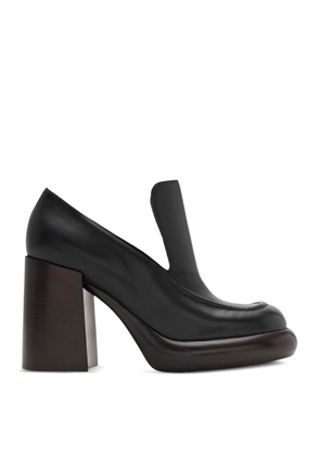 Burberry 120Mm Leather Wedge Heel Loafers