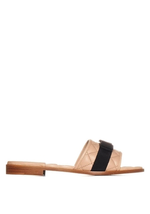 Ferragamo Vara Bow Quilted Nappa Slide Sandals