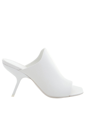 Ferragamo White Nappa Open-Toe Slide Sandals