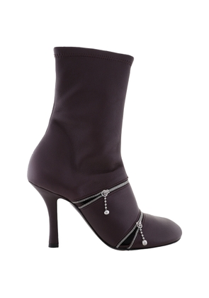 Burberry Peep 100mm Leather Boots