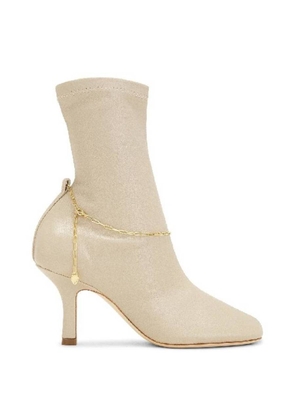 Burberry Square Toe Slinky Leather Ankle Boots