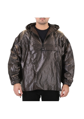 Fendi Mens Grey Pull-out Hood Oversized Wind Breaker Jacket