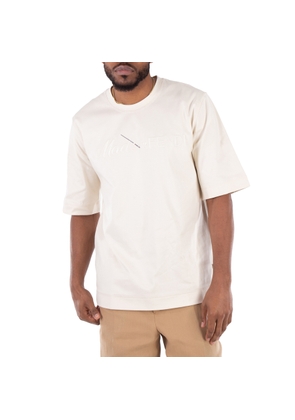 Fendi Embroidered Logo Crew Neck Cotton T-Shirt