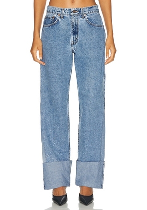 Aligrace Vintage Ultra Wide Cuff Jeans in Light Medium - Denim-Light. Size 24 (also in ).