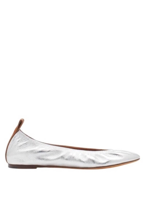 Lanvin Metallic Leather Ballerina Flats