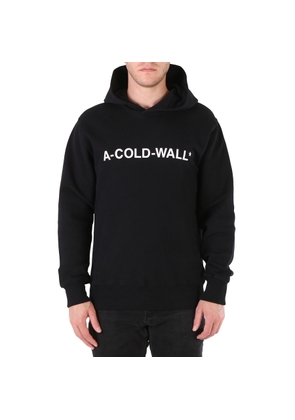 A Cold Wall Mens Black Essential Logo Cotton Hoodie