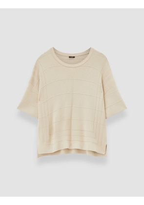 Viscose Grid Knit T-Shirt - L