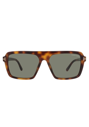Tom Ford Vincent Green Square Mens Sunglasses FT1176 53N 56
