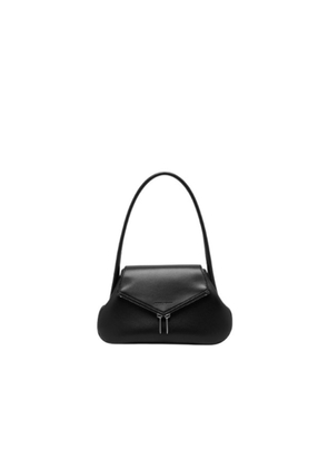 Amina Muaddi Ladies Black Gemini Leather Shoulder Bag