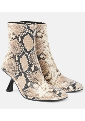 Souliers Martinez Teo snake-effect leather ankle boots