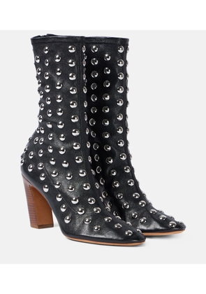 Khaite Apollo 85 studded leather ankle boots