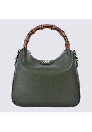 Gucci Green Leather Diana Medium Top Handle Bag