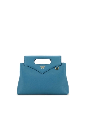 Mcm Turquoise Leather Mini Soft Diamond Handbag