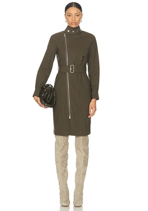 Burberry Zip Up Mini Dress in Kindle Melange - Olive. Size 6 (also in ).