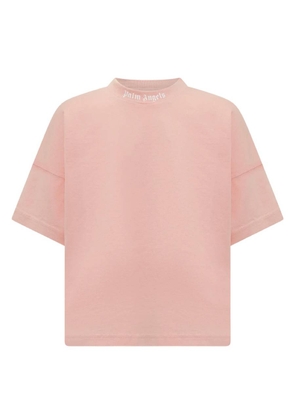 Palm Angels Kids Logo Crewneck Cotton T-Shirt
